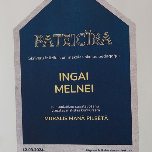 Paldies par radošām idejām un dalību konkursā ,,Murālis manā pilsētā!”