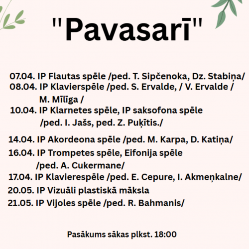 Vecāku dienas ,,Pavasarī”.